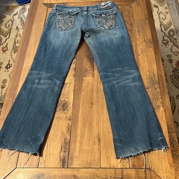 MEK distressed jeans , size 28/32, missing back pocket button - Picture 2 of 9